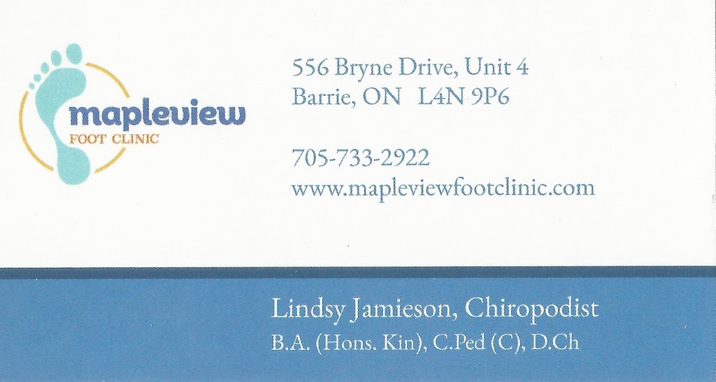 Mapleview Foot Clinic | 556 Bryne Dr Unit 4, Barrie, ON L9N 9P6, Canada | Phone: (705) 733-2922