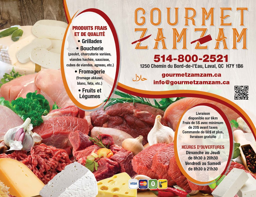 Gourmet Zamzam | restaurant | 1250 Chem. du Bord-de-lEau, Laval, QC H7Y 1B6, Canada | 5148002521 OR +1 514-800-2521