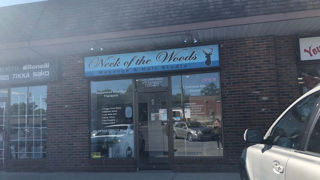 Neck of the Woods Massage and Hair Studio | 107 Concession St E, Tillsonburg, ON N4G 4W4, Canada | Phone: (519) 409-3222