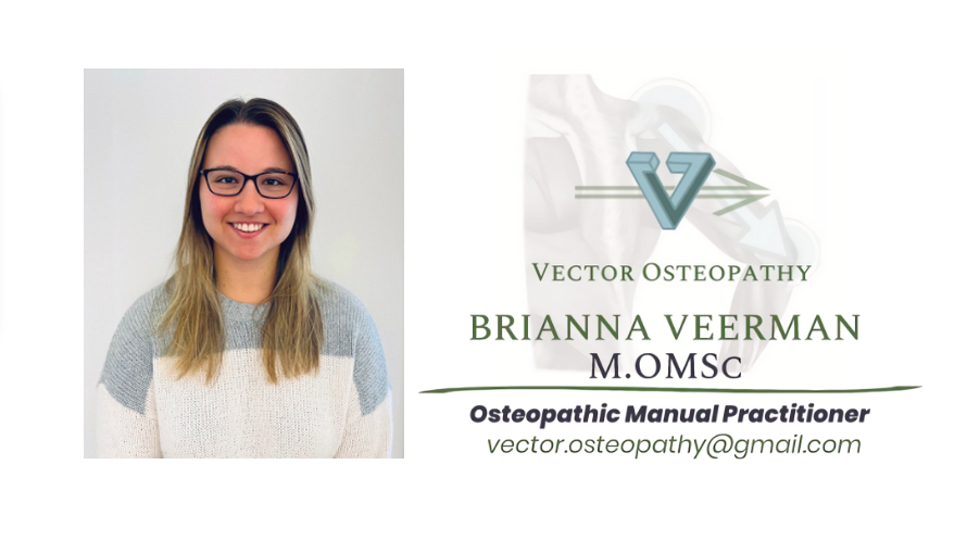 Vector Osteopathy - Brianna Veerman | 3455 Harvester Rd Unit #11, Burlington, ON L7N 3P2, Canada | Phone: (905) 631-1881