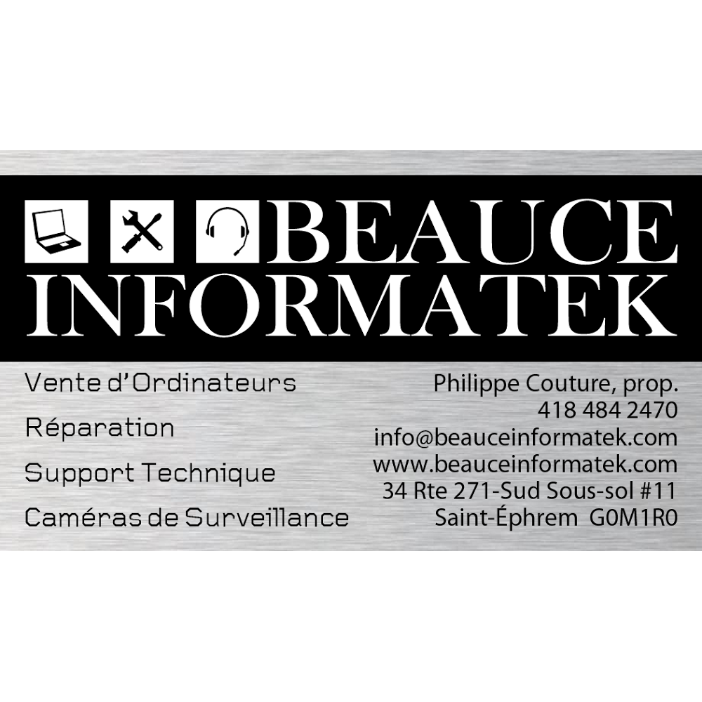 BEAUCE INFORMATEK | 34 Route 271 Sud Sous-Sol, Suite #11, Saint-Éphrem-de-Beauce, QC G0M 1R0, Canada | Phone: (418) 484-2470