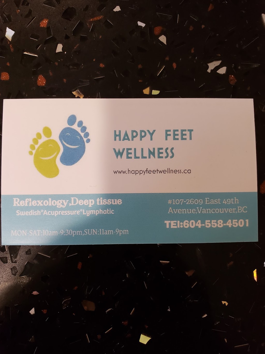 Happy Feet Wellness | 107-2609 E 49th Ave, Vancouver, BC V5S 1J9, Canada | Phone: (604) 558-4501
