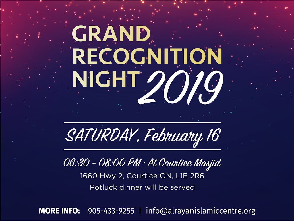 Al Rayan Islamic Centre - Courtice Masjid | 1660 king Street East Courtice, Courtice, ON L1E 2R6, Canada | Phone: (905) 433-9255