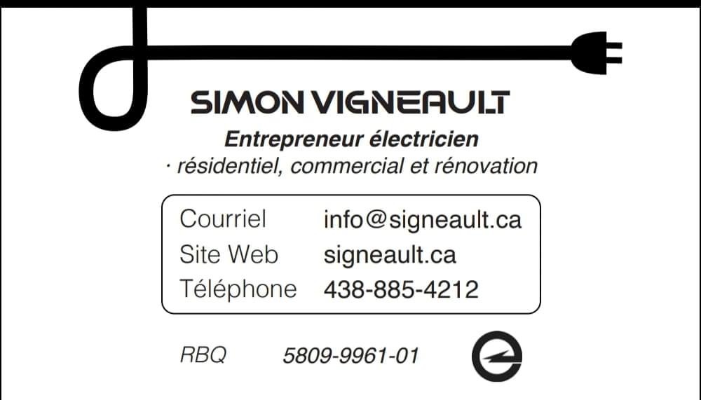Signeault Électrique | 1 Rue Jupiter, Mercier, QC J6R 2H3, Canada | Phone: (438) 885-4212