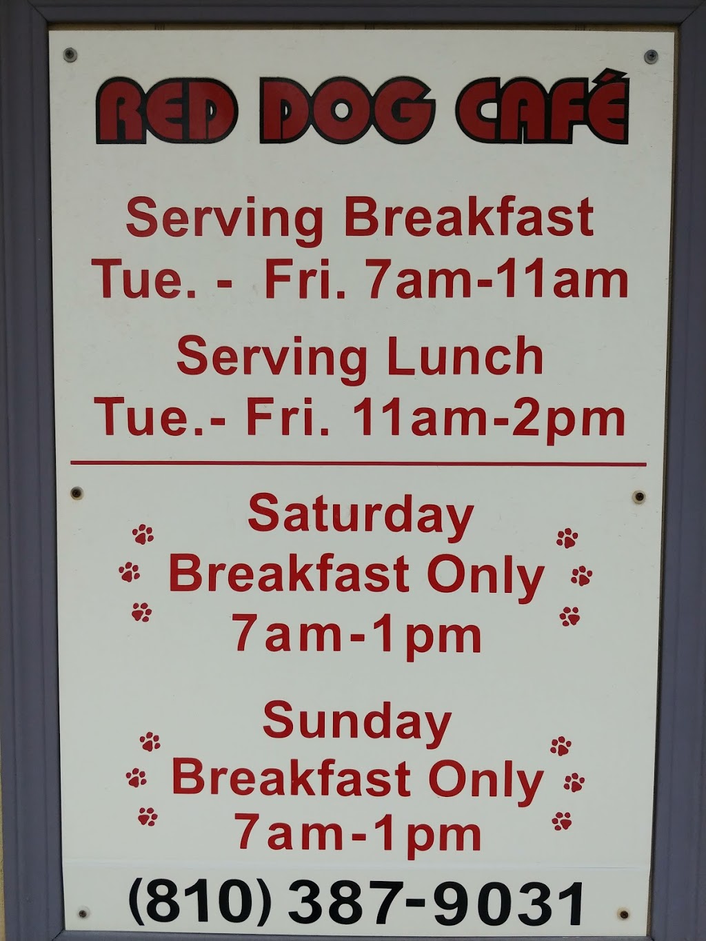 Red Dog Cafe | 208 S Main St, Yale, MI 48097, USA | Phone: (810) 387-9031
