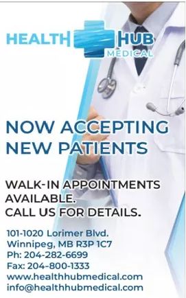 Health-hub medical clinic | 1020 Lorimer Blvd Unit 101, Winnipeg, MB R3P 0Z8, Canada | Phone: (204) 282-6699
