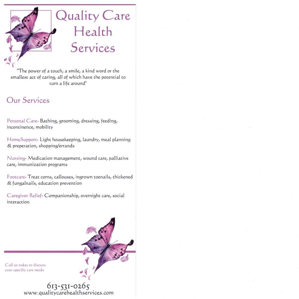 Quality Care Health Services Ltd | health | 1096 Crossfield Ave, Kingston, ON K7P 0G7, Canada | 6135310265 OR +1 613-531-0265