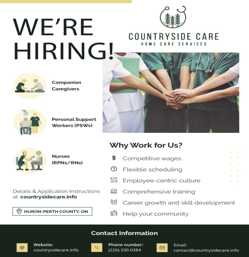 Countryside Care - Home Care Services | 286 Hazelton Ln, Exeter, ON N0M 1S3, Canada | Phone: (226) 330-0384