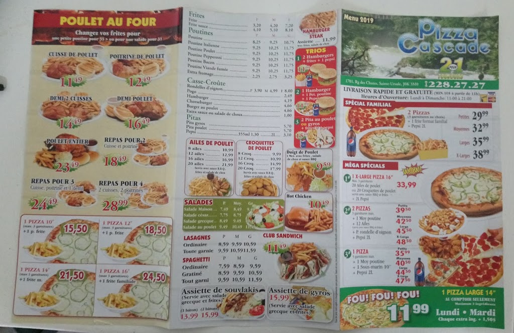 Restaurant Cascade | 1701 Rang des Chutes, Sainte-Ursule, QC J0K 3M0, Canada | Phone: (819) 228-2727
