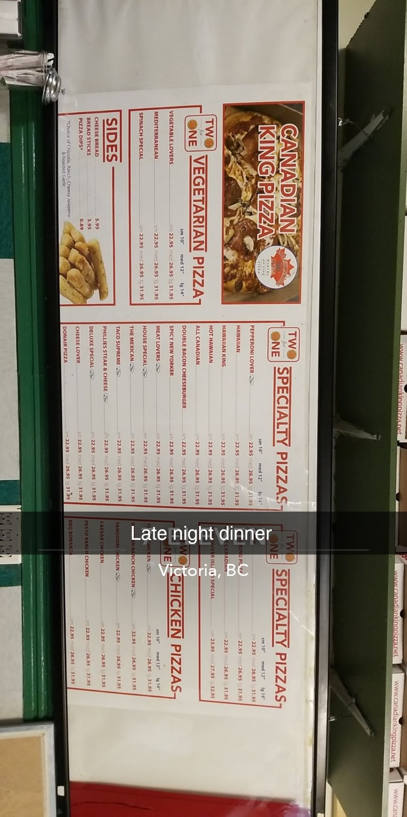 Canadian King Pizza | 3892 Carey Rd, Victoria, BC V8Z 4C8, Canada | Phone: (250) 479-9990