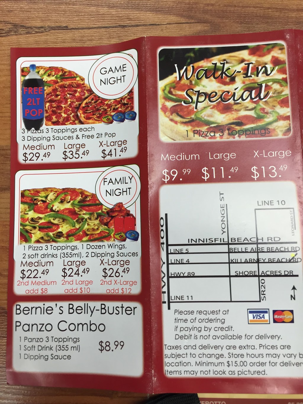 Bernies Pizza | 52 Queen St #3, Gilford, ON L0L 1R0, Canada | Phone: (705) 458-2001