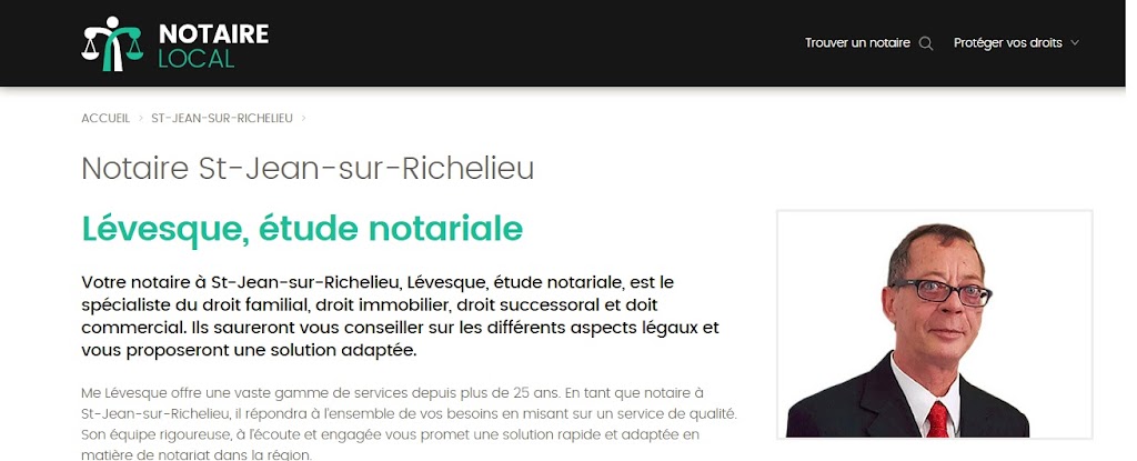 Notaire St-Jean-sur-Richelieu | Lévesque Étude Notariale | 41 Bd Saint-Luc, Saint-Jean-sur-Richelieu, QC J2W 1E3, Canada | Phone: (450) 358-6304
