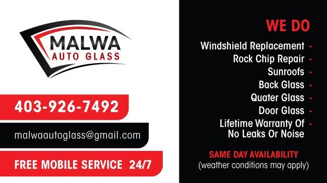 Malwa Auto Glass | 88 Reunion Lp, Airdrie, AB T4B 0G9, Canada | Phone: (403) 926-7492