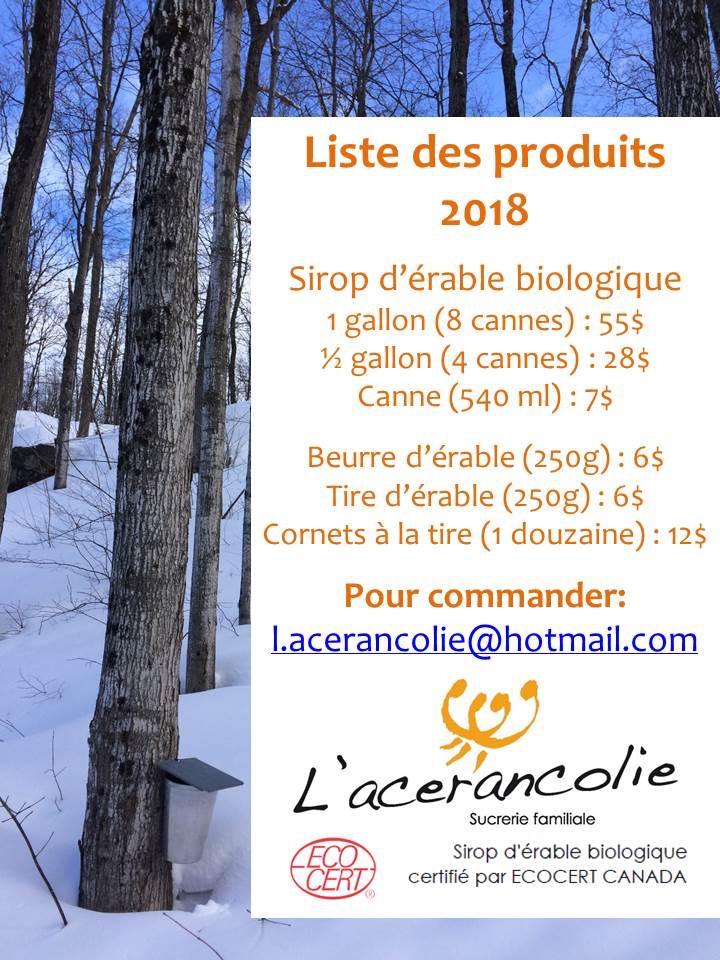 Lacerancolie sucrerie familiale | 31 Rang Saint-Hippolyte, Oka, QC J0N 1E0, Canada | Phone: (514) 917-6487