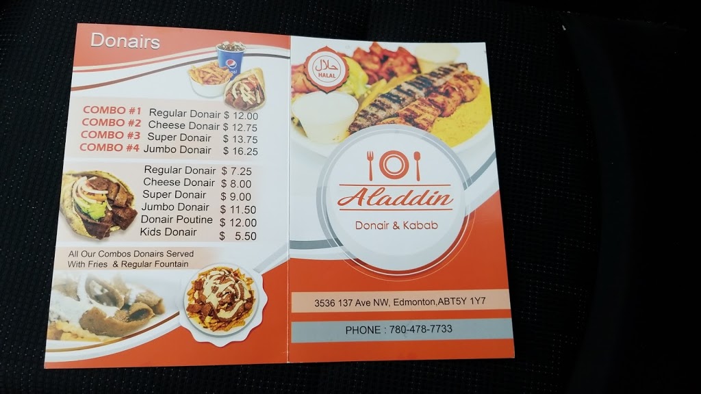 Aladdin Donair and Kabab | 3536 137 Ave NW, Edmonton, AB T5Y 1Y7, Canada | Phone: (780) 478-7733