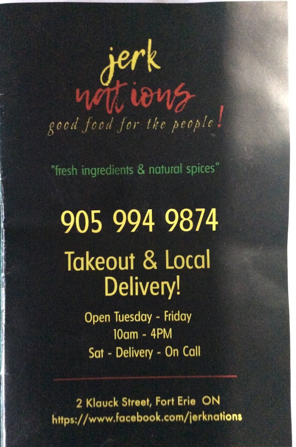 Jerk Nations Jamaican Take Out | 2 Klauck St, Fort Erie, ON L2A 3P3, Canada | Phone: (905) 994-9874