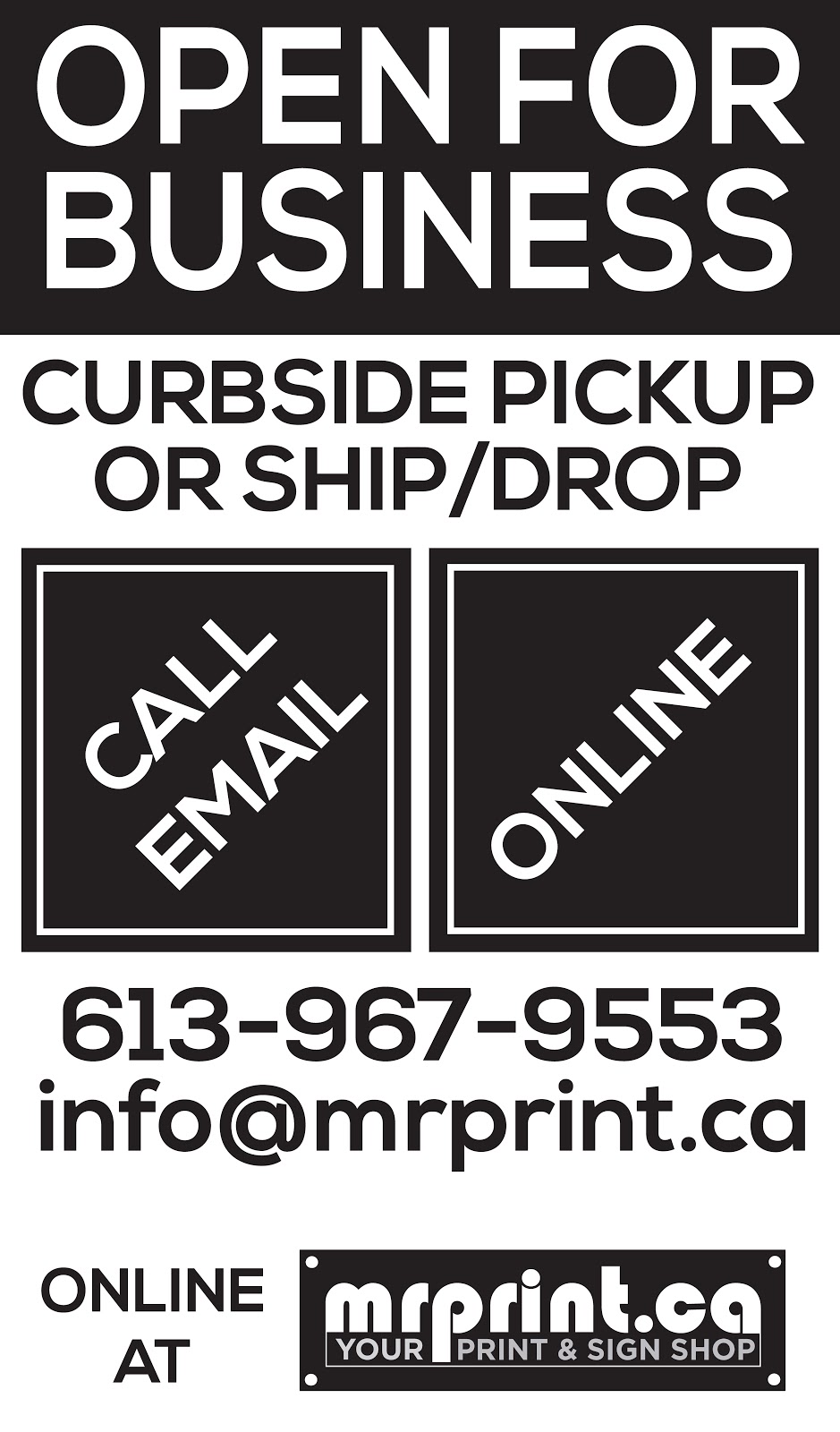 Mr. Print | 2-487 Dundas St W, Belleville, ON K8P 1B6, Canada | Phone: (613) 967-9553