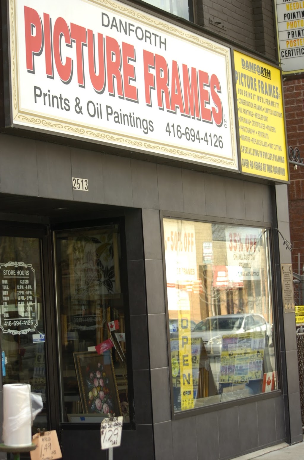 Danforth Picture Frames Inc | furniture store | 2513 Danforth Av, Toronto, ON M4C 1L1, Canada | 4166944126 OR +1 416-694-4126