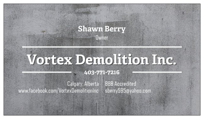 Vortex Demolition | 43 Huntley Close NE, Calgary, AB T2K 4Z3, Canada | Phone: (403) 333-9505