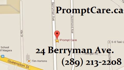 Prompt Care | 24 Berryman Ave, St. Catharines, ON L2R 3W9, Canada | Phone: (289) 213-2208