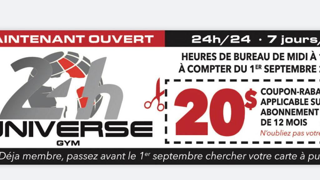 Universe Gym | 9051-202 Route Sir Wilfrid Laurier, Mirabel, QC J7N 1L6, Canada | Phone: (450) 438-0000