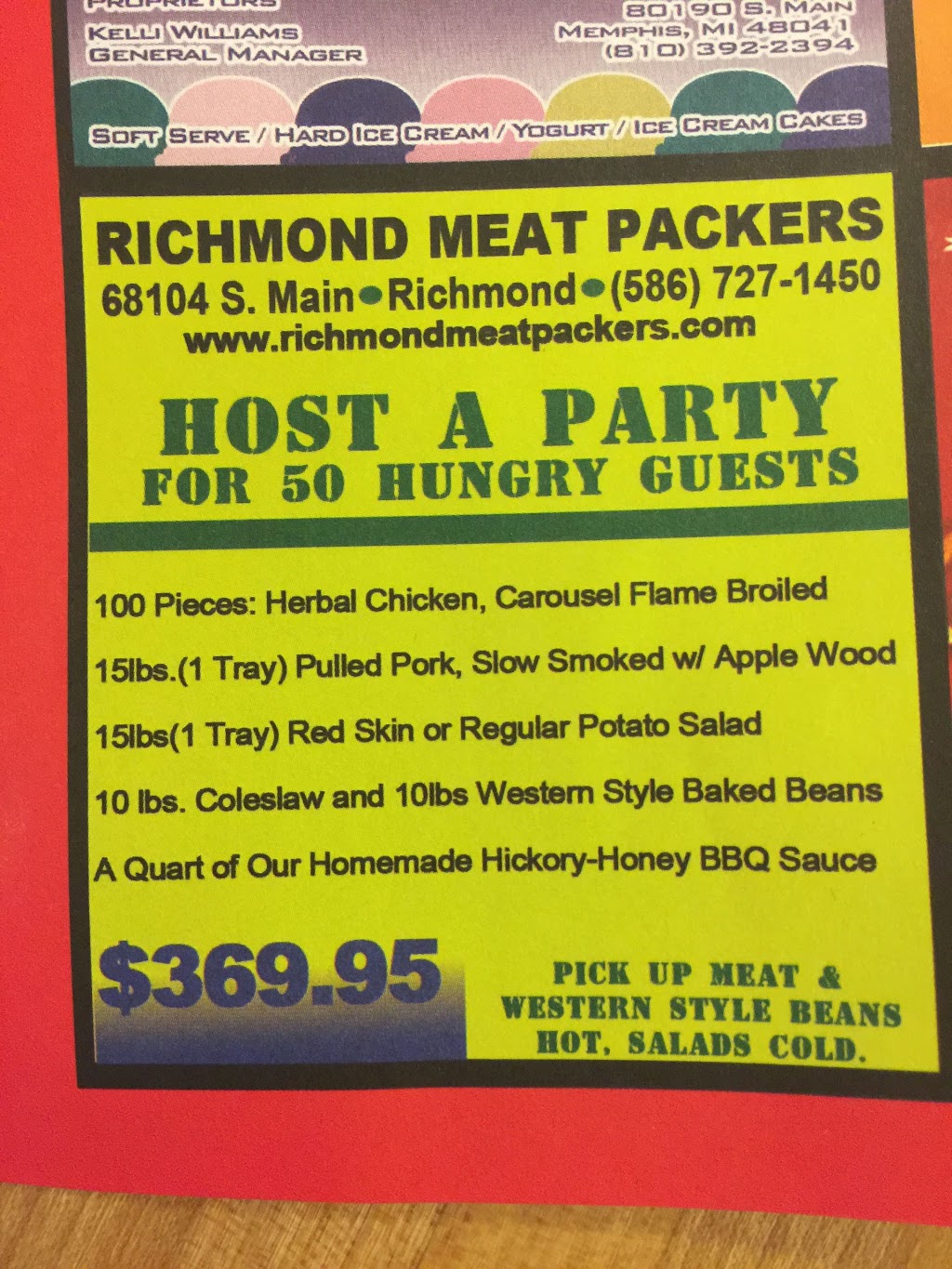 Richmond Meat Packers | store | 68104 Main St, Richmond, MI 48062, USA | 8777271450 OR +1 877-727-1450