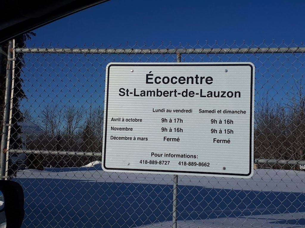 Saint-Lambert-de-Lauzon Ecocentre | 515 Rue Saint-Aimé, Saint-Lambert-de-Lauzon, QC G0S 2W0, Canada | Phone: (418) 889-8727