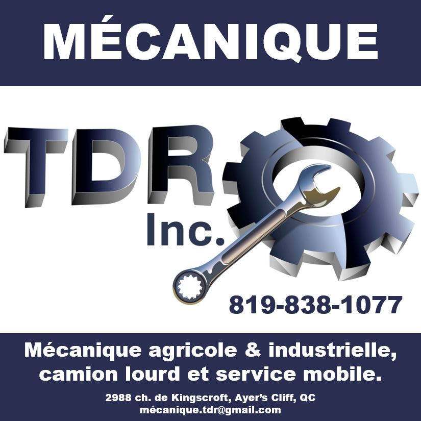 MECANIQUE TDR INC. | 2988 Chem. de Kingscroft, Barnston-Ouest, QC J0B 1C0, Canada | Phone: (819) 838-1077