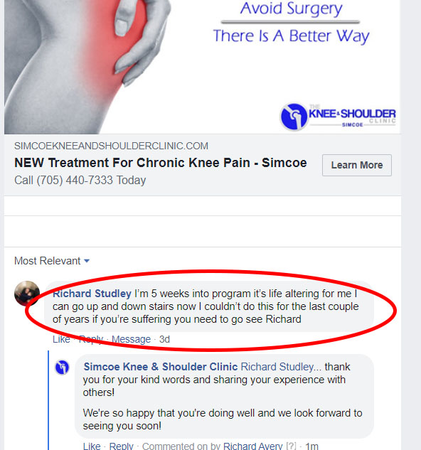 Simcoe Knee And Shoulder Clinic | 169 Dufferin St S Unit 5, Alliston, ON L9R 1E6, Canada | Phone: (705) 440-7333