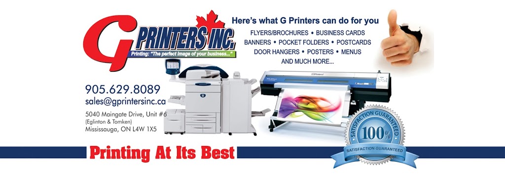 G Printers | 5040 Maingate Dr Unit #6, Mississauga, ON L4W 1X5, Canada | Phone: (416) 875-6096
