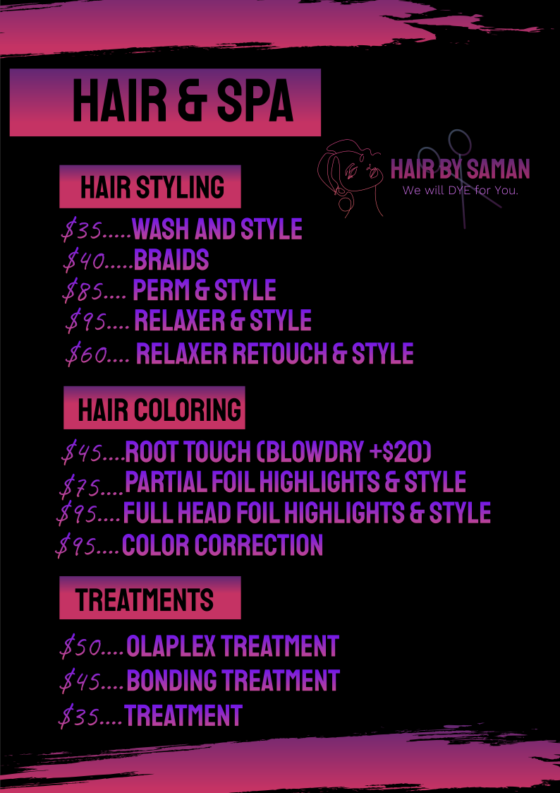 Hair by Saman | 370 Main St N, Brampton, ON L6V 4A4, Canada | Phone: (647) 836-7167