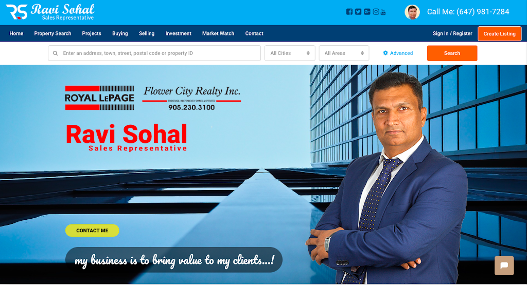 Best & Professional Real Estate Agent - Ravi Sohal | 10 Cottrelle Blvd #302, Brampton, ON L6S 0E1, Canada | Phone: (647) 981-7284