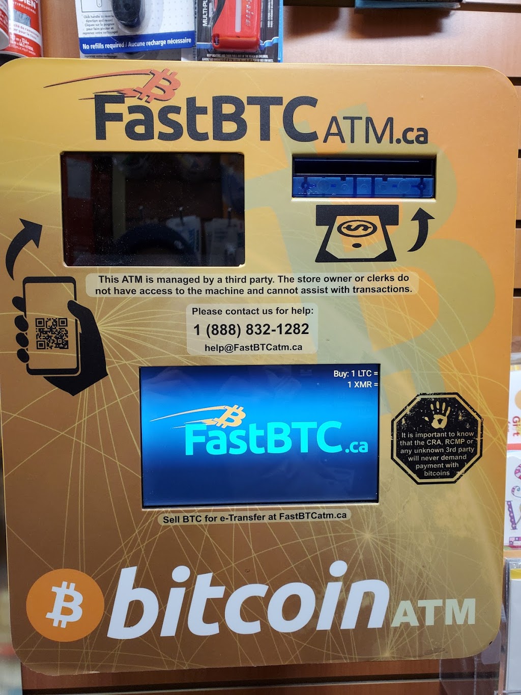 FastBTC Bitcoin ATM - Northtown Convenience | 10 Northtown Way, North York, ON M2N 7L4, Canada | Phone: (888) 832-1282