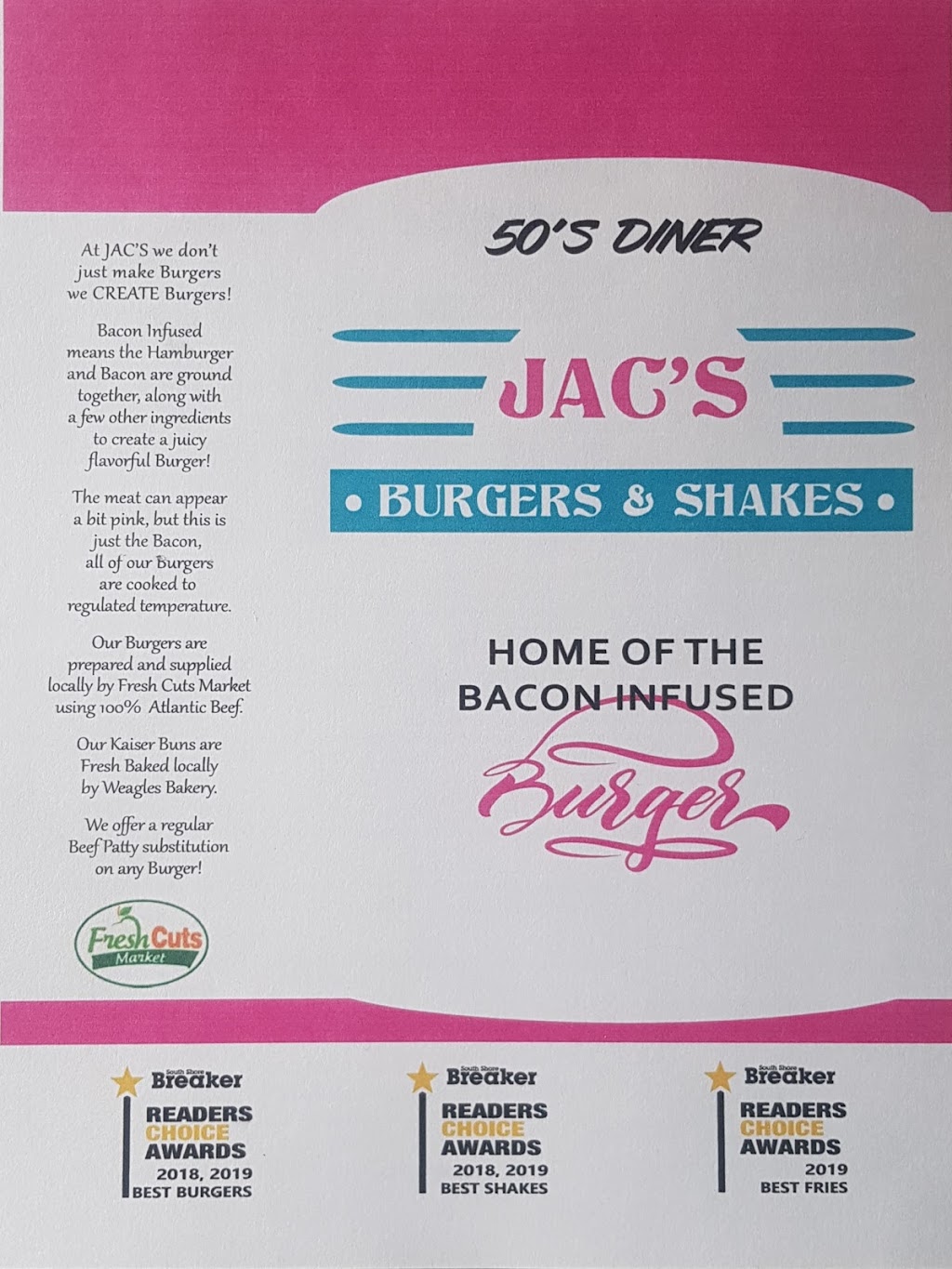Jacs Burgers and Shakes | 668 King St, Bridgewater, NS B4V 1B4, Canada | Phone: (902) 523-5036
