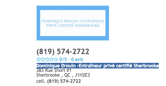 Dominique Drouin - Entraîneur privé certifié | health | 383 Rue Short #1, Sherbrooke, QC J1H 2E3, Canada | 8195742722 OR +1 819-574-2722