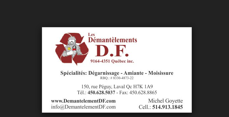 Démantèlements DF Inc - Démolition | 150 Rue Péguy, Laval, QC H7K 1A9, Canada | Phone: (450) 628-5037