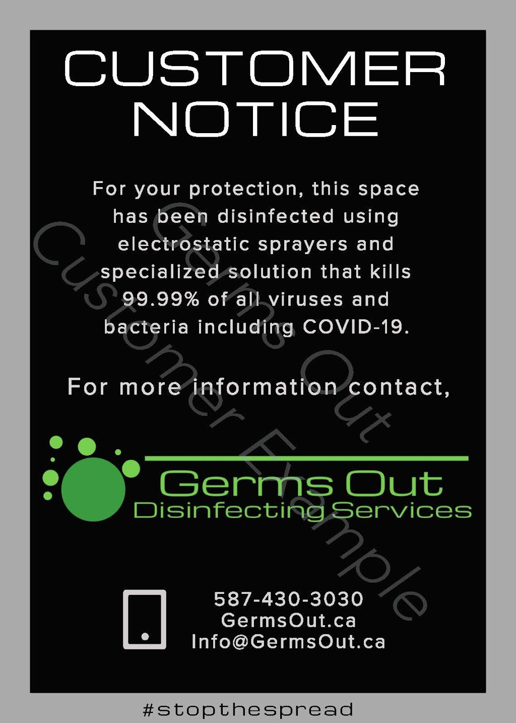 Germs Out Disinfecting Services | 575 Palmer Rd NE, Calgary, AB T2E 7R3, Canada | Phone: (587) 430-3030