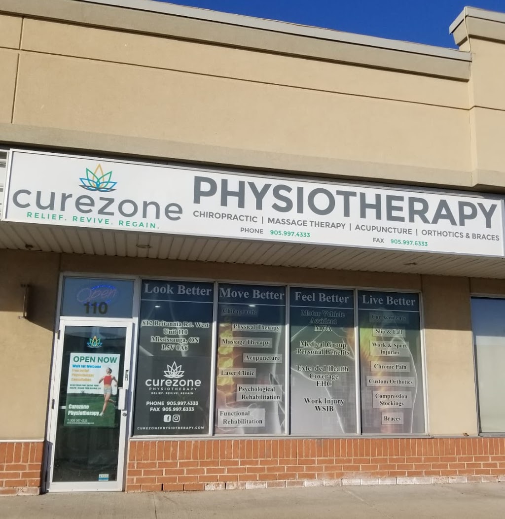 Curezone Physiotherapy | 812 Britannia Rd W Unit 110, Mississauga, ON L5V 0A6, Canada | Phone: (905) 997-4333