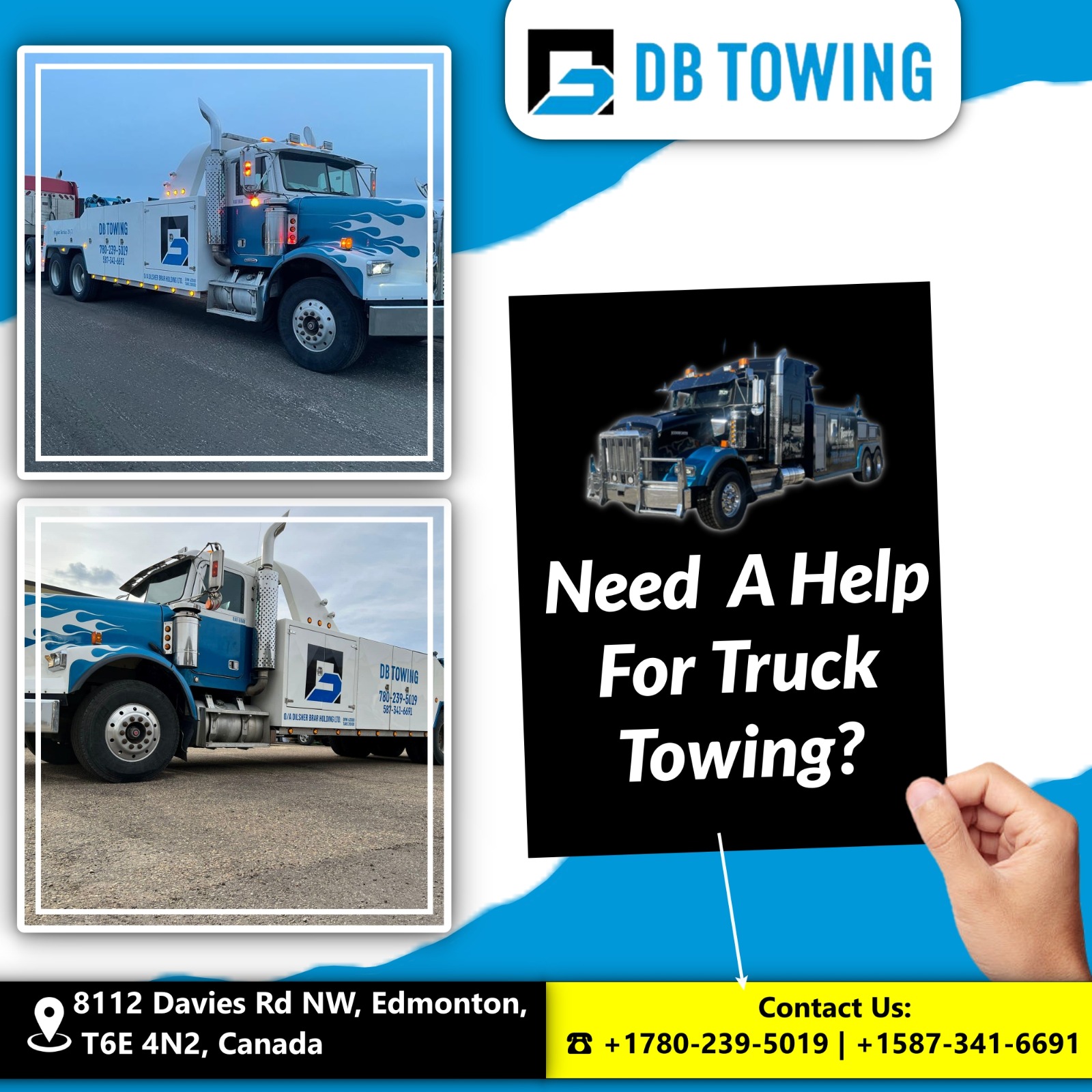 DB Towing Ltd | Heavy Duty Truck Towing | 8112 Davies Rd NW, Edmonton, AB T6T 4N2, Canada | Phone: (780) 239-5019