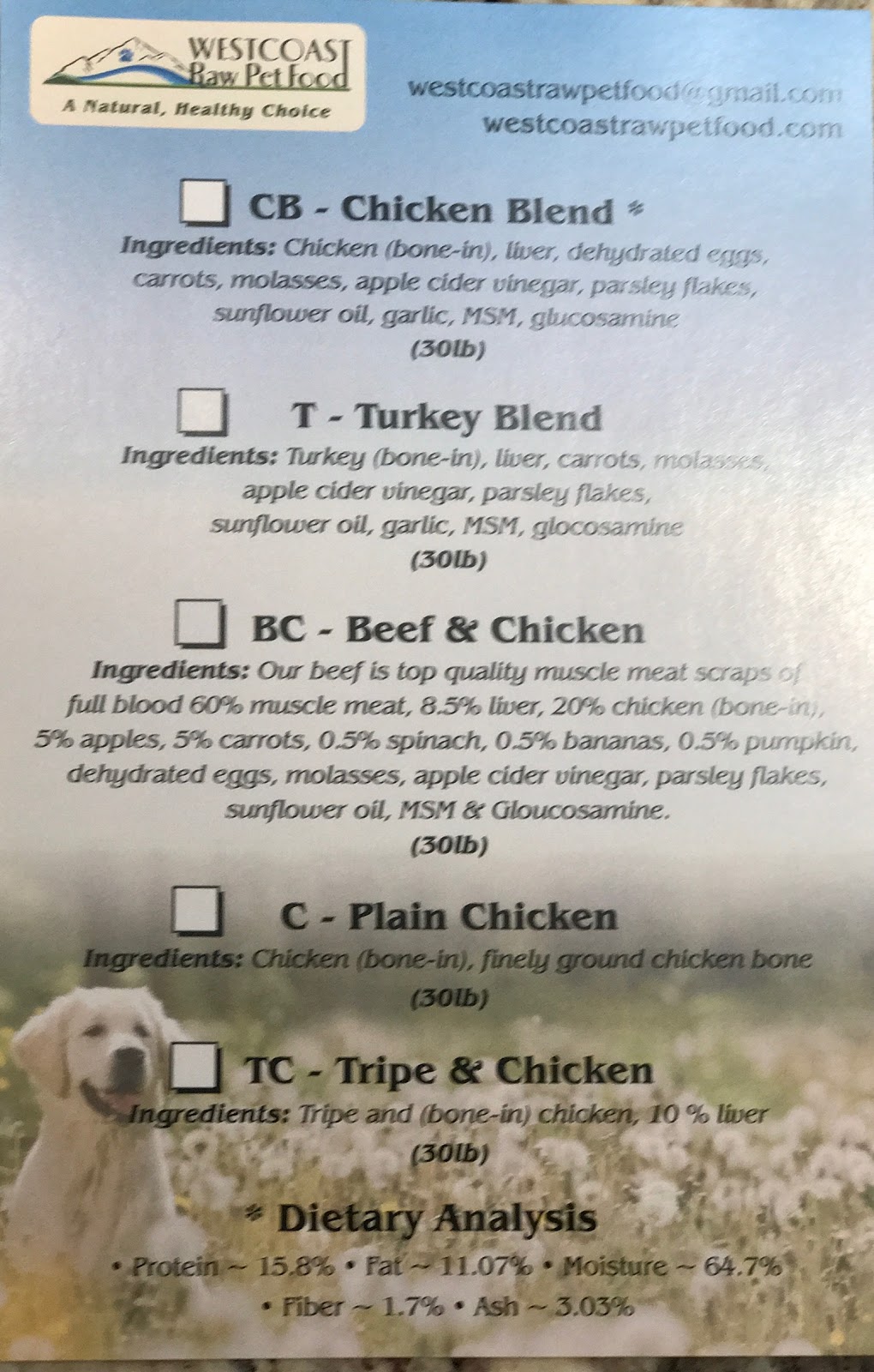 West Coast Raw Pet Food | 23329 Francis Ave, Langley Twp, BC V1M 2S5, Canada | Phone: (604) 880-1092