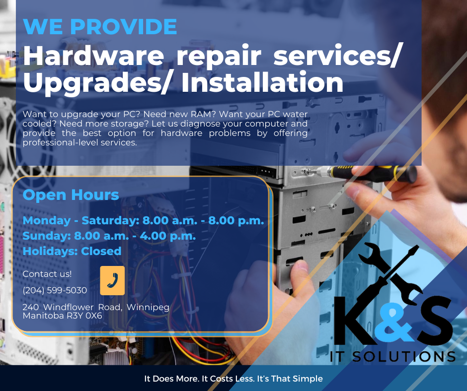 K & S I.T Solutions | 240 Windflower Rd, Winnipeg, MB R3Y 0X6, Canada | Phone: (431) 277-1101