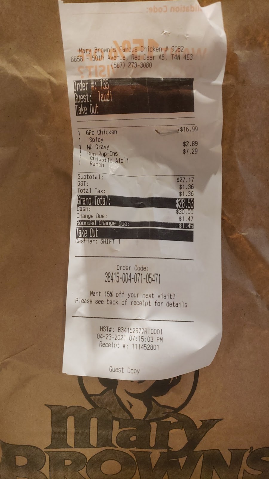 Mary Browns Chicken & Taters | 6858 50 Ave #2, Red Deer, AB T4N 4E3, Canada | Phone: (587) 273-3080