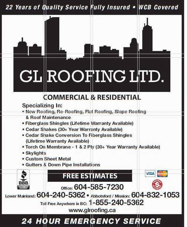 GL Roofing Ltd. | 15106 91 Ave, Surrey, BC V3R 1B7, Canada | Phone: (604) 240-5362