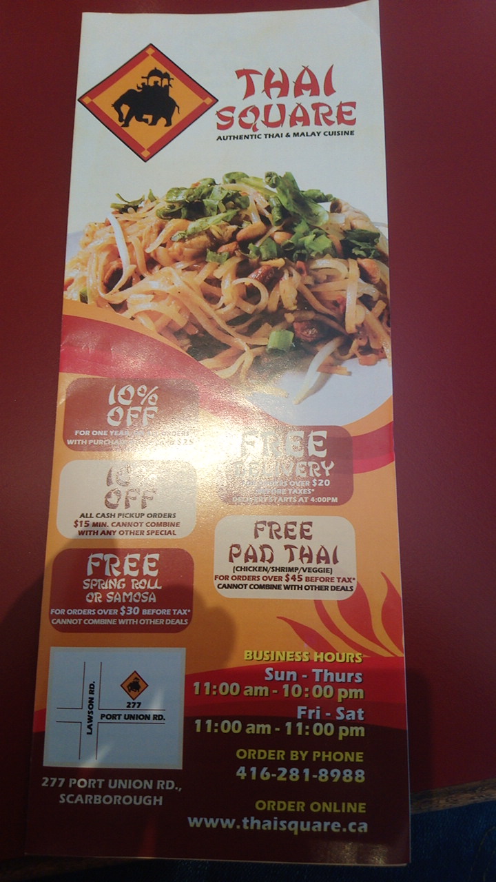 Thai Square | 277 Port Union Rd, Scarborough, ON M1C 2L3, Canada | Phone: (416) 281-8988