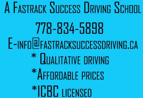 A Fastrack Success Driving School | 8158 152 St unit 2, Surrey, BC V3S 3M4, Canada | Phone: (778) 834-5898