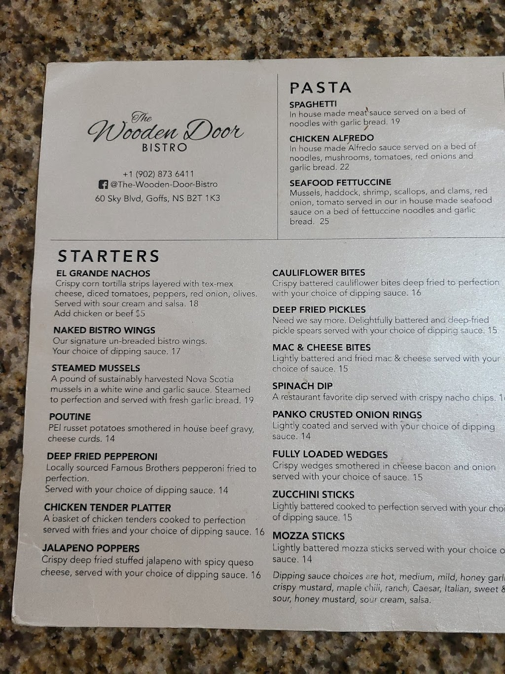 The Wooden Door Bistro | 60 Sky Blvd, Goffs, NS B2T 1K3, Canada | Phone: (902) 873-6411