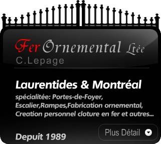 Fer Ornemental C Lepage | 23 Rue Brissette, Sainte-Agathe-des-Monts, QC J8C 1T3, Canada | Phone: (819) 324-0859