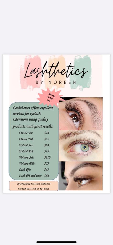 Lashthetics by Noreen | 296 Dewdrop Cres, Waterloo, ON N2V 0B1, Canada | Phone: (519) 404-0263