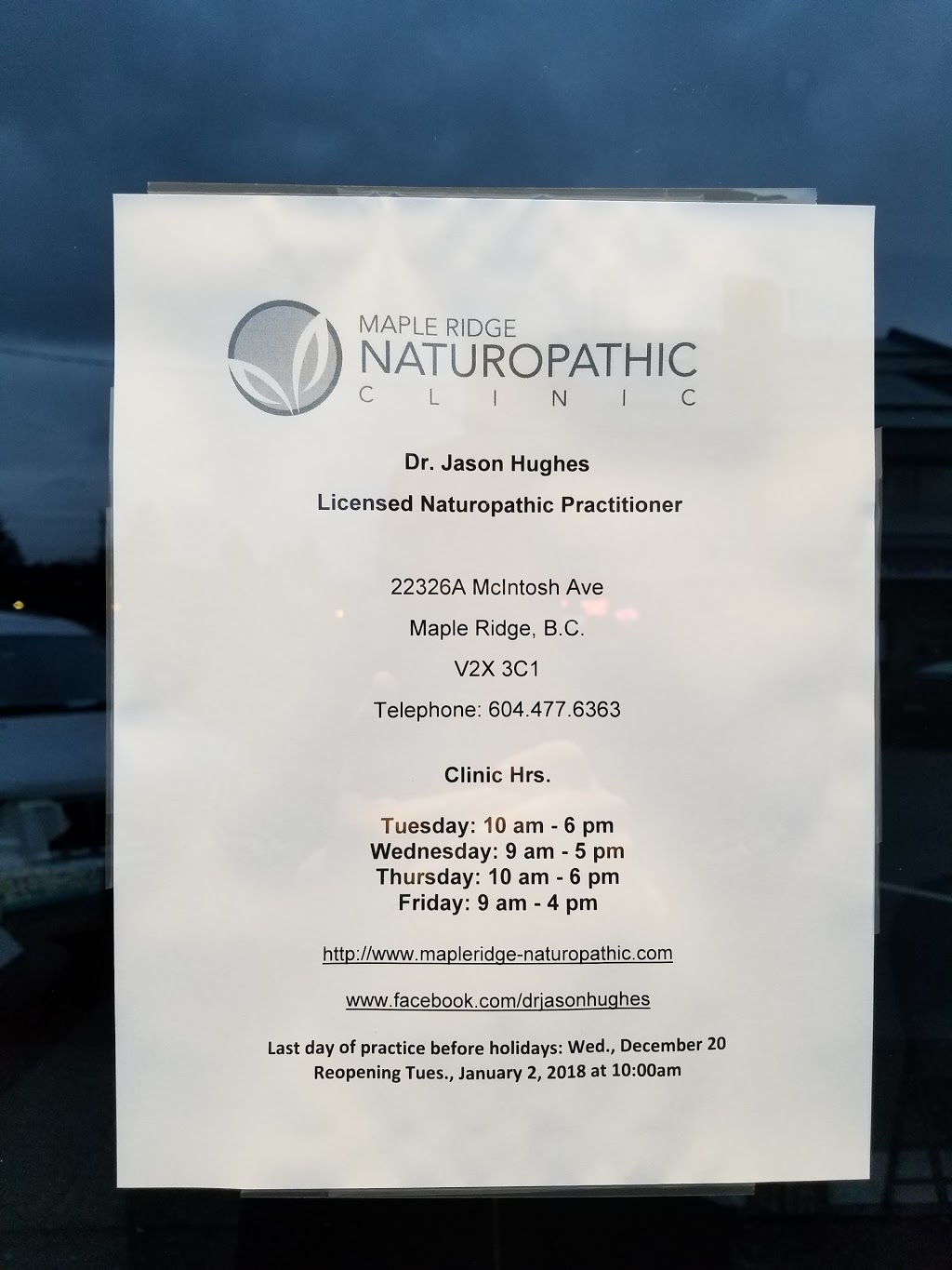 Maple Ridge Naturopathic Clinic | 22326a McIntosh Ave, Maple Ridge, BC V2X 3C1, Canada | Phone: (604) 477-6363