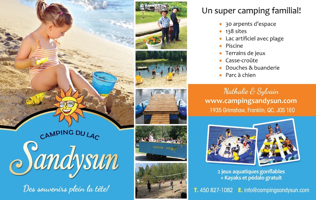 Camping du Lac Sandysun | 1935 Chemin Grimshaw, Hinchinbrooke, QC J0S 1E0, Canada | Phone: (450) 827-1082